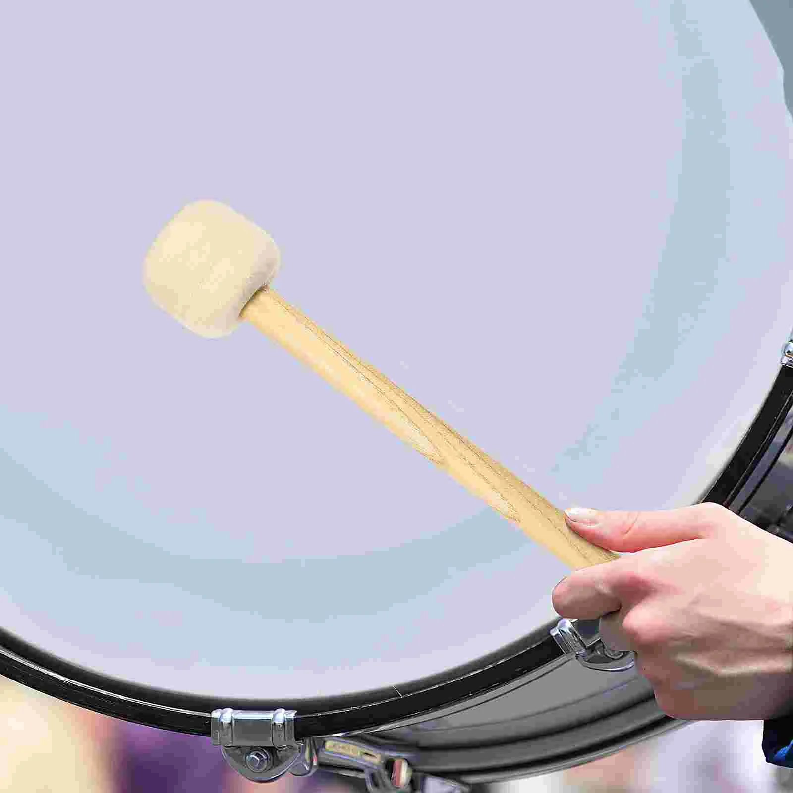 2 Pcs Tenor Drum Sticks Wool Felt Drumstick Head Mallets Accessories for Marching Band