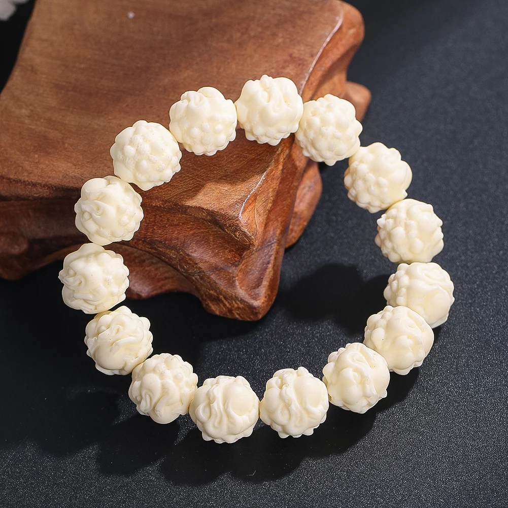 Chinese Feng Shui Pixiu Charms Bracelet Natural Tagua Nut Beads Bracelet for Men Women Lucky Wealth Jewelry Exquisite Gift