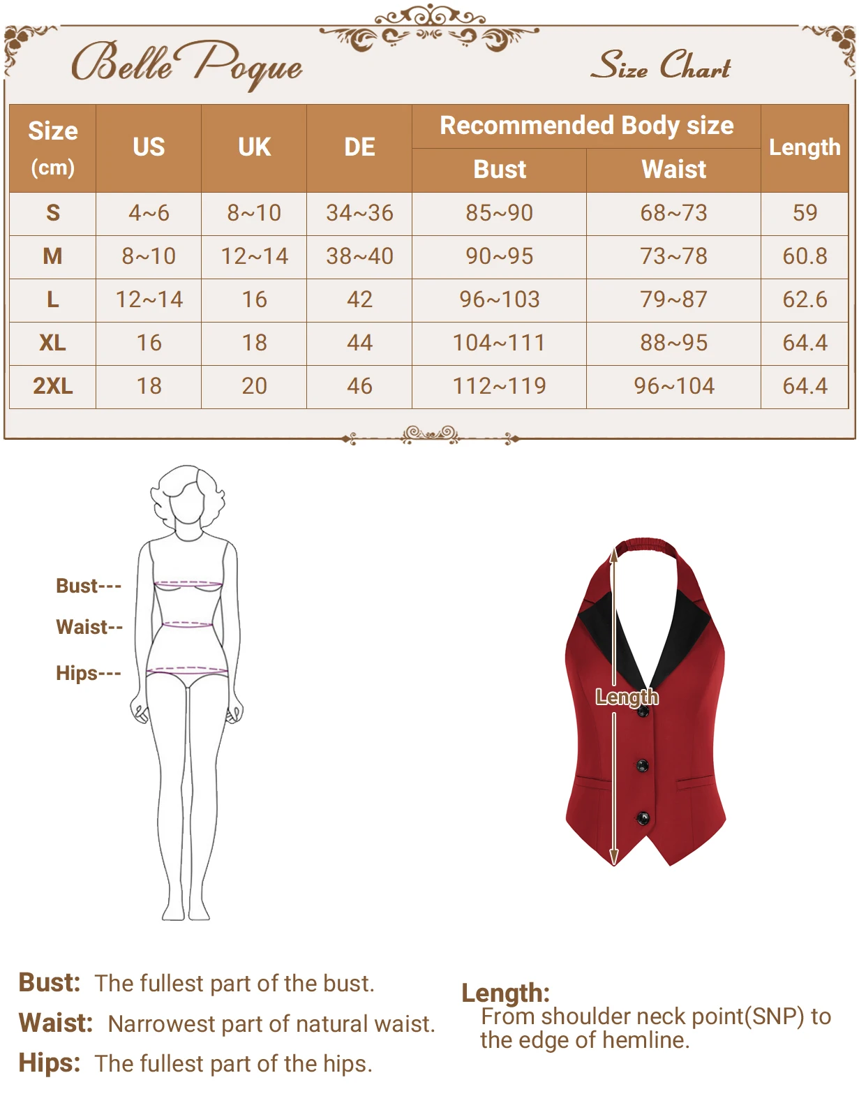 BP Women Vintage Contrast Color Vest Notch Lapel Halterneck Waistcoat Button Down Suit Vest With Pockets