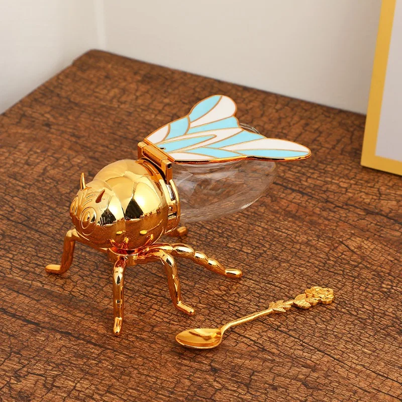 

1 шт., цветная банка для приправ в виде пчелы, светлая роскошная высококачественная бытовая коробка для приправ, кухонный орнамент, европейская классическая бытовая коробка