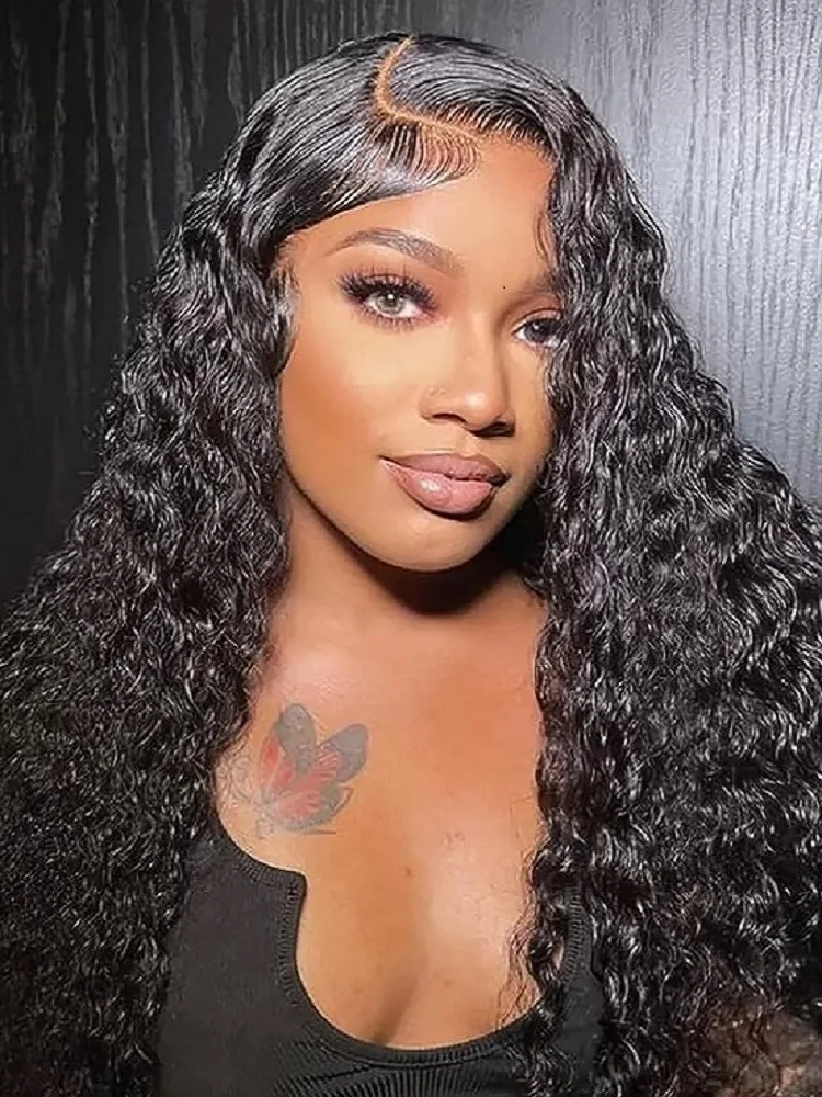 curly 100% human hair wigs glueless 13x6 lace frontal wig deep wave water wave bob cheap wigs on sale clearance for women choice