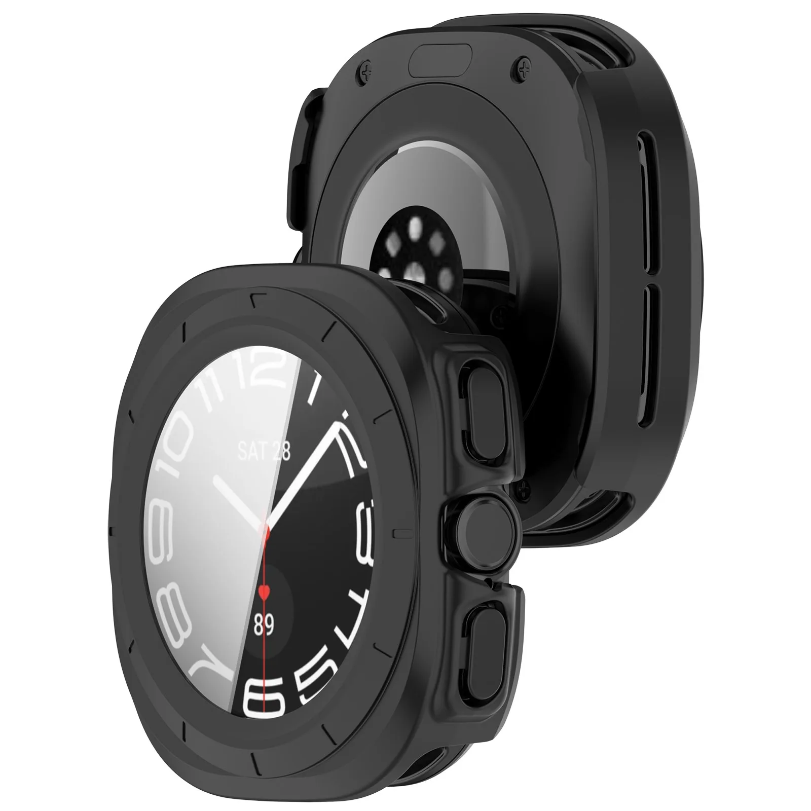 Case for Samsung Galaxy Watch Ultra 47mm Accessories Tempered Glass Screen Protector Hard PC Bumper Galaxy Watch 7 Ultra Cover