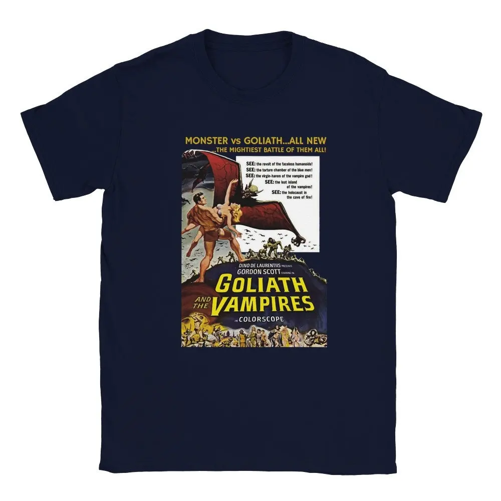 Goliath vs Vampires Peplum Movies Tribute T Shirt Fellini Movie's Italian Cinema Lovers