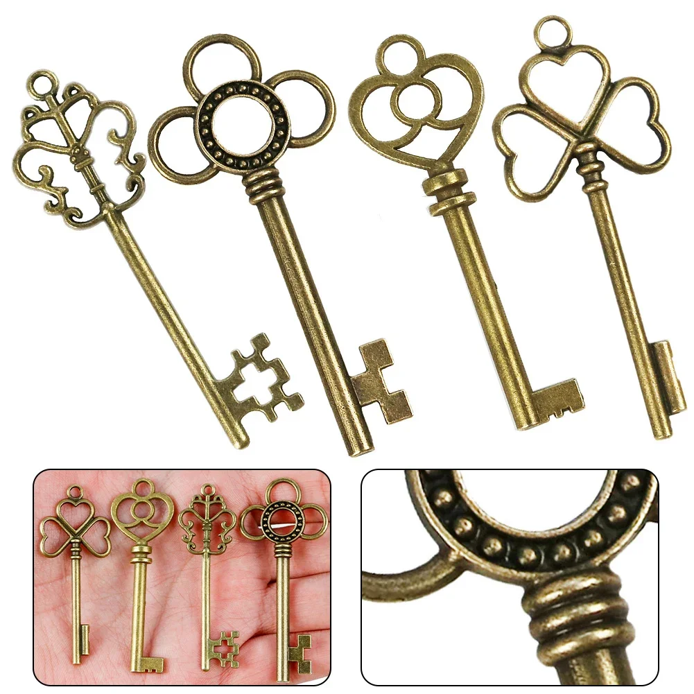

1pc Bronze Keys Metal Alloy Large Antique Vintage Old Brass Skeleton Lot Cabinet Lock Metal Alloy Home Improvement Accessories