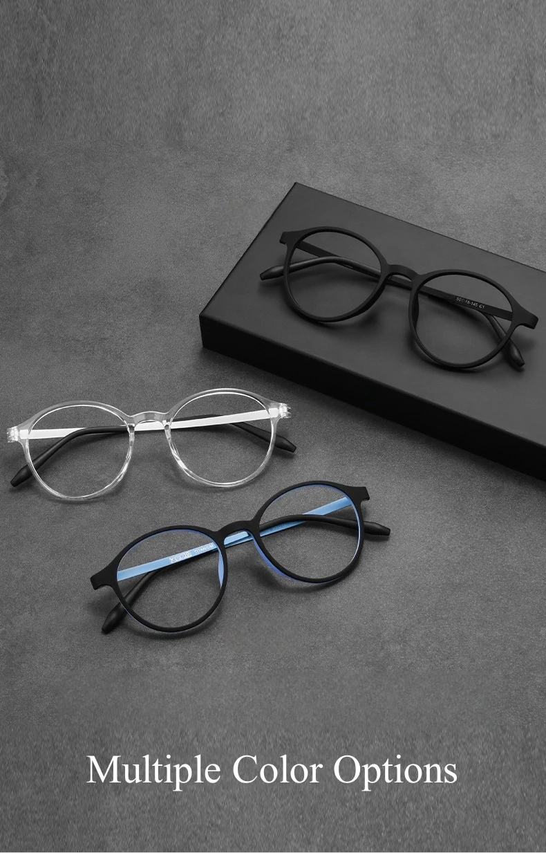 YIMARUILI Ultraleichte Retro Runde Titanlegierung Brillengestell Männer und Frauen Flexible TR90 Optische Brillen 3050 – Detail 6