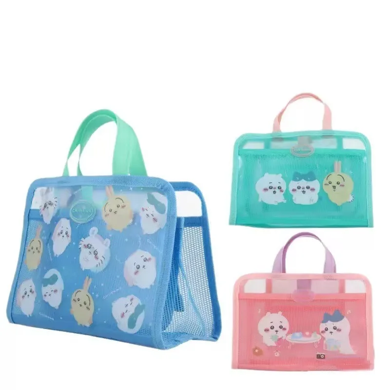 Anime Chiikawa Cartoon Cute Large Capacity Handbag Makeup Wash Bag Storage Bag Travel Bag Kawaii Girl Student Women's Bag