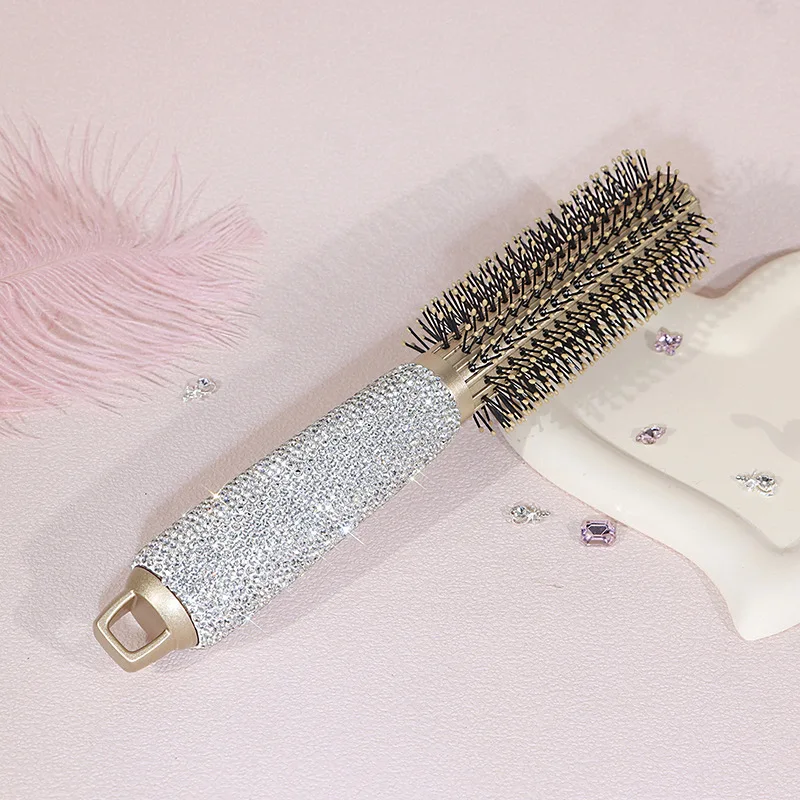 Diamond Set Fashion Long Hair Fluffy Rolling Comb High Appearance Level Special Curly Hair Anti-static Air Cushion Comb Massage