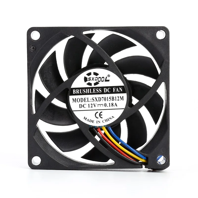 Brand New SXDOOL SXD7015B12M 7015 70*70*15mm DC12V 0.18A 3000RPM 24.5CFM 27DBA Pwm Computer Cpu Cooling Fan