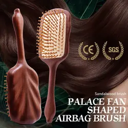 Detangling saç fırçası kadınlar özel adı sandal HairBrush geniş diş kürek Hairbrush ahşap saç tarağı masaj derisi fırça