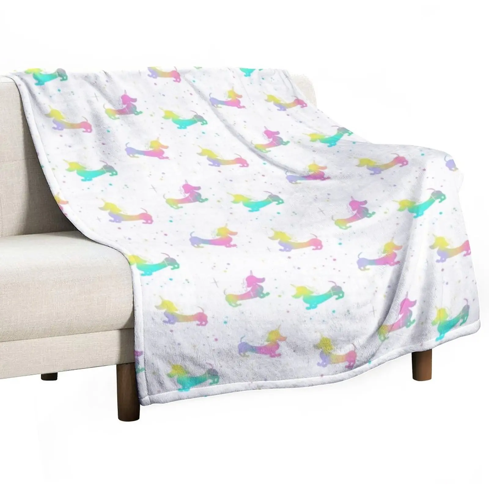 

Magical Unicorn Dachshund Silhouette Pattern Throw Blanket manga For Sofa Soft Big Blanket