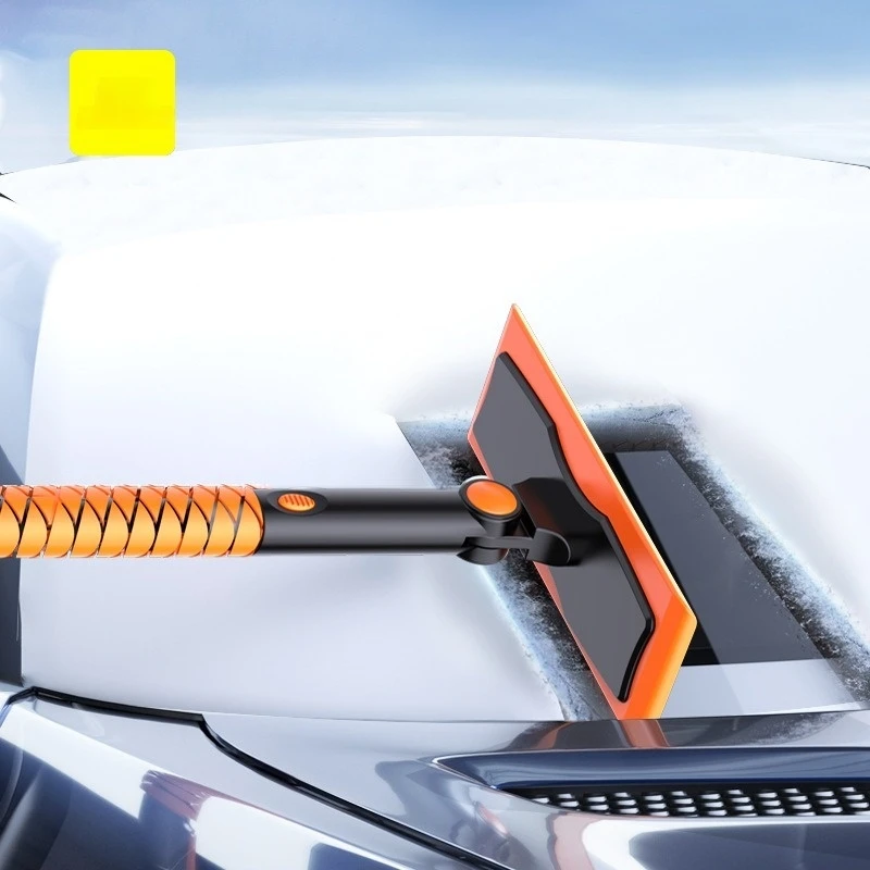 Car Glass Winter Ice Removing Shovel And Retractable Snow Removal Brush Two-in-one Remover Cleaner Tool Wash Accessories