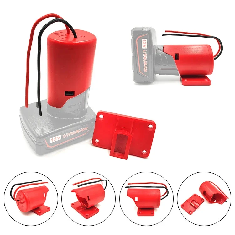 For M12 Power Connector Adapter Holster Device DIY For Milwaukee 12V Li-ion Battery Car Emergency Starting Tool Part Charger