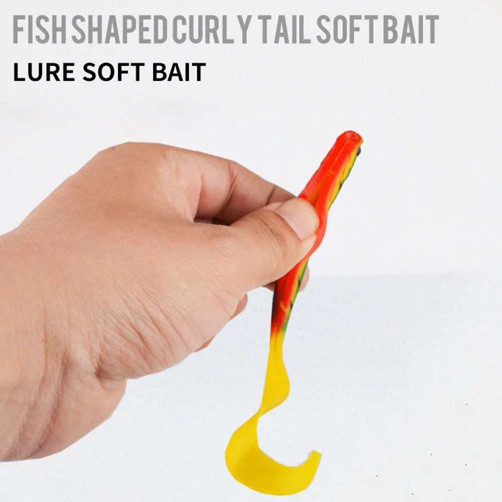 

4 Pcs Long Tail Soft Helix Bait Fishing Lure Swimbait Shad Soft Bait Artificial Silicone Lures Bass Pike Fishing Jigging Wobbler