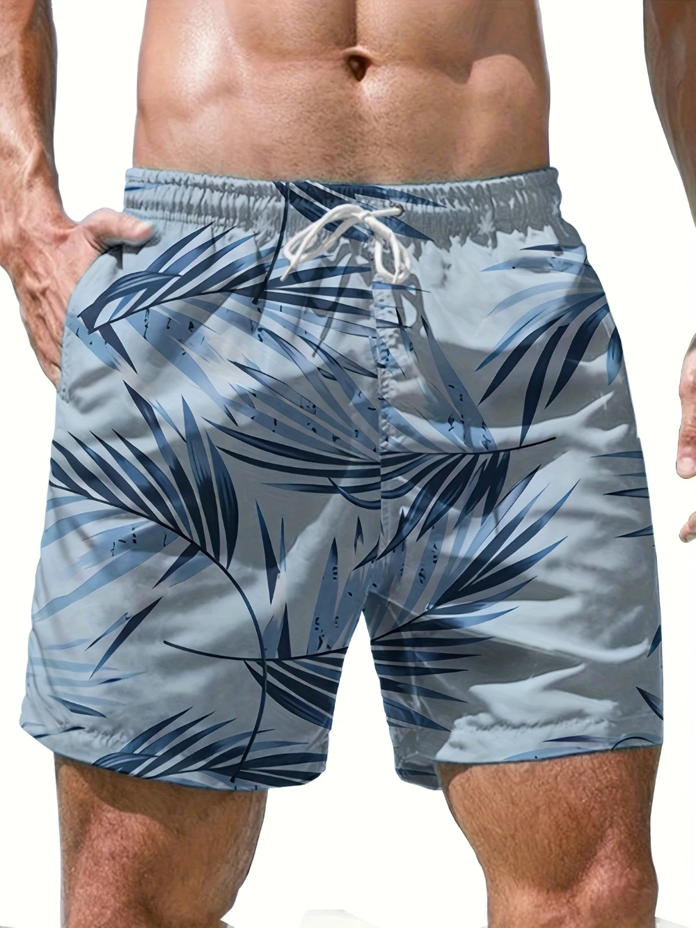 

Men's Tactical Shorts Tropical Leaf Print 3D Pattern Quick Drying Casual Shorts Geometric Pattern Summer Beach Vacation Style