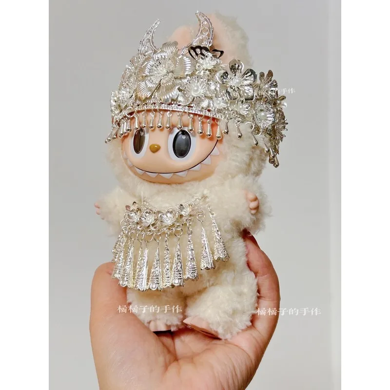 Para ropa de bebé Labubu Miao, accesorios de ropa de bebé, ropa para sentarse de segunda generación, POP MART, periférico de caja ciega