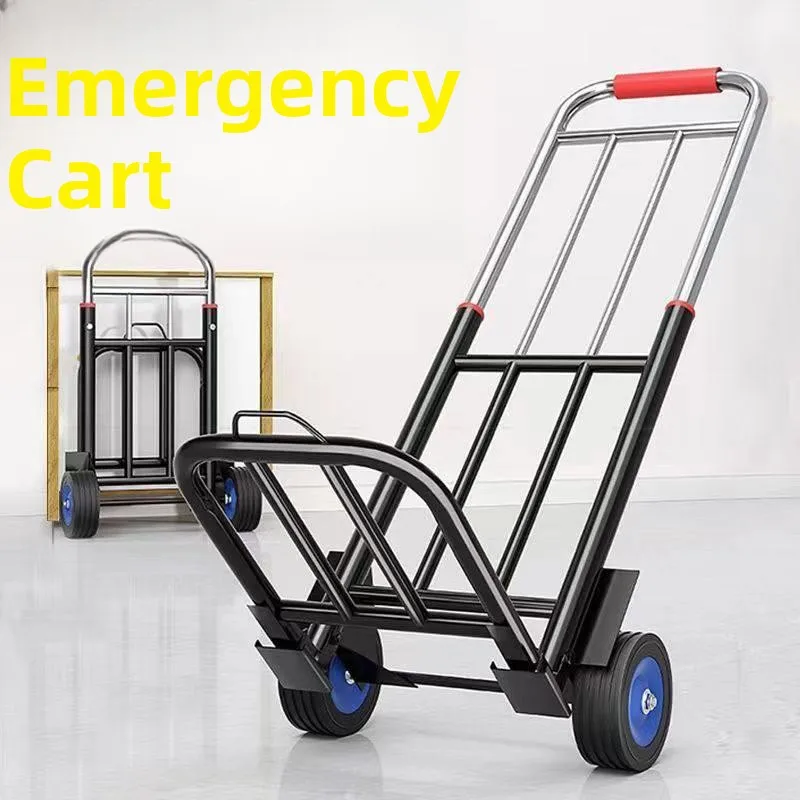 portable-sound-system-hand-pulled-outdoor-shopping-cart-foldable-stainless-steel-body-rubber-wheels-versatile-household-helper