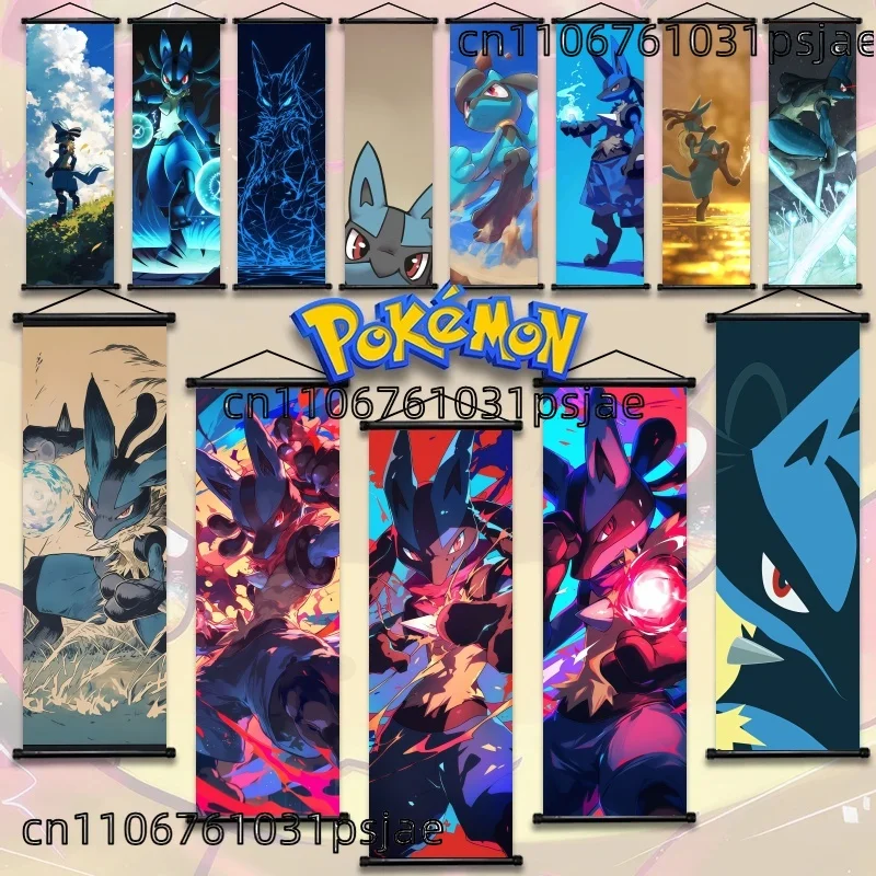 

Lucario - Centered Pokémon Scroll Prints, Vivid Visuals, for Collectors & Enthusiasts' Rooms, Show Lucario's Power & Admiration