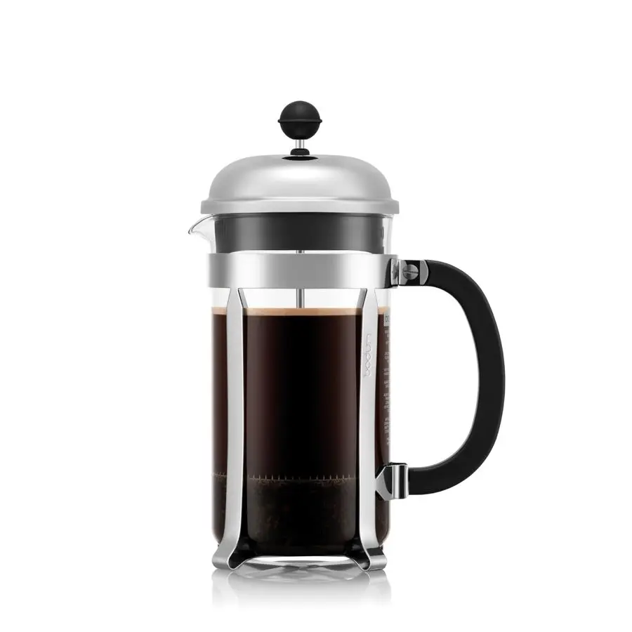 

Кофеварка French Press Chambord, 34 унции, из высокотемпературного боросиликатного стекла, с полированной нержавеющей сталью, производство Португалия