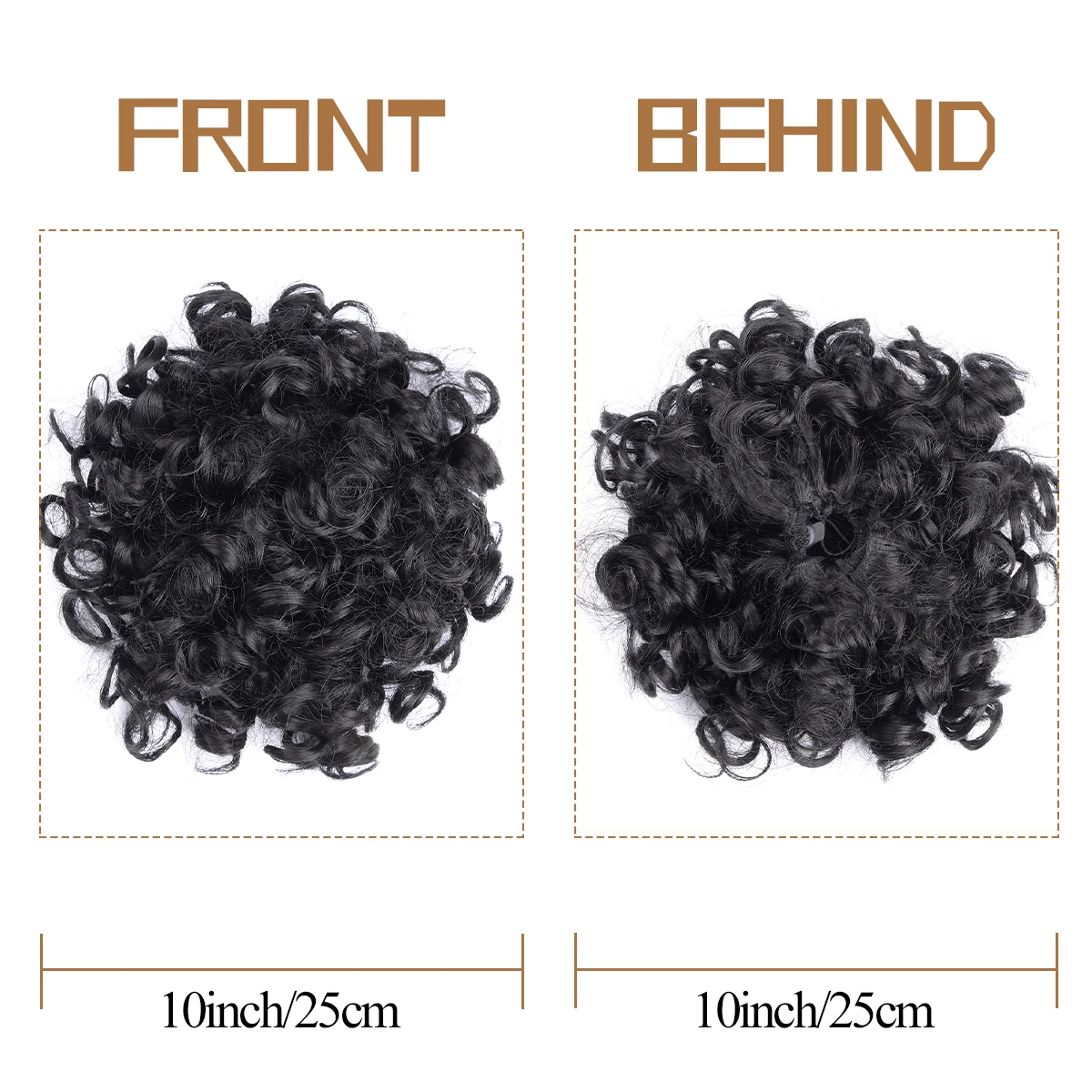 Synthetic Messy Bun Hair Piece 60g Elastic Drawstring Loose Wave Curly Hair Buns Hair Piece Extensions For Women Dark Brown