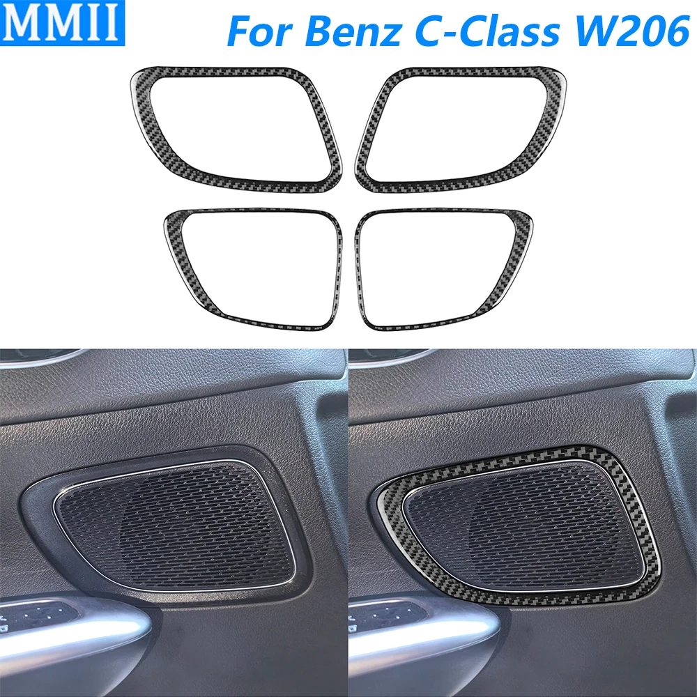 

For Mercedes-Benz C-Class GLC W206 2022-2024 Carbon Fiber Door Speaker Audio Panel Trim Cover Car Accessories Decoration Sticker