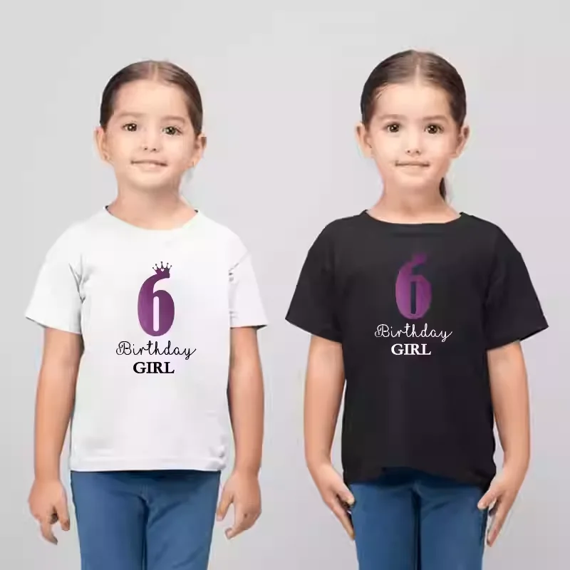 

Футболка с коротким рукавом для малышей с номером на день рождения, одежда для девочек на первый день рождения