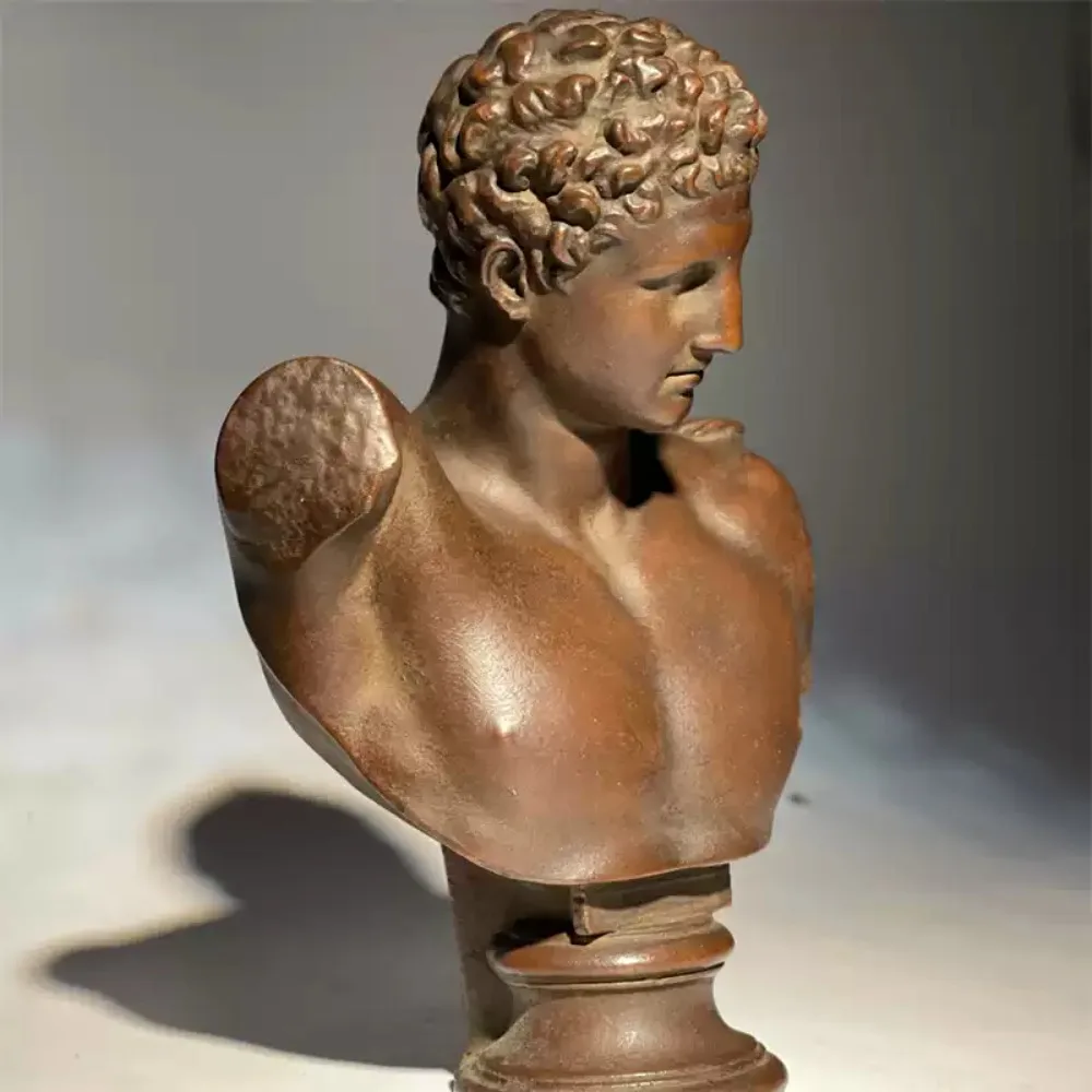 Ancient Greek God Hermes Head Sculpture, Desktop Art Small Ornament, High Value Decorative Statue for Home Decoration