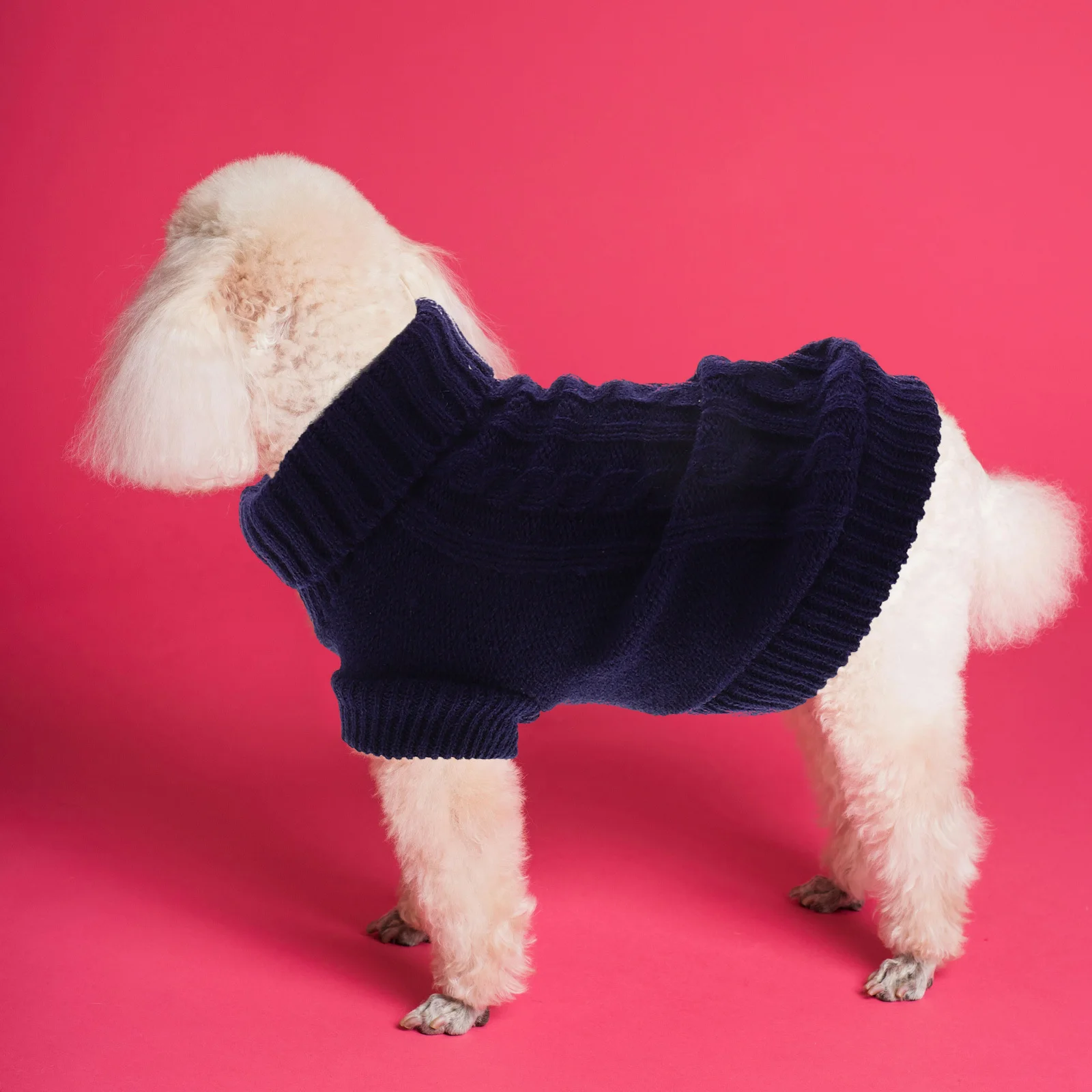 

Solid Color Warm Sweater for Small Dogs Knitwear Cozy Turtleneck Dog Pullover Soft Winter Clothes Warm Outfit for Dogs