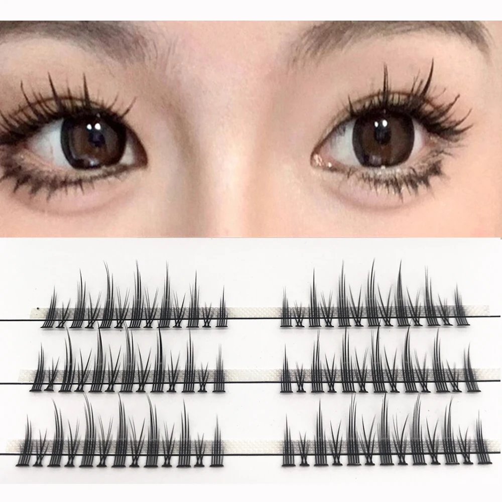 Japanese 3D Fairy False Eyelashes Little Devil Cos Individual Eyelashes Fluffy Natural Segmented Eyelashes Bundles Dramatic Lash