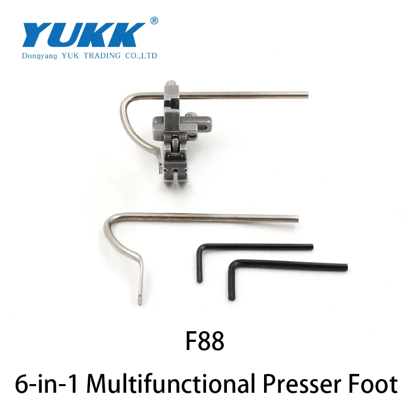 Industrial Sewing Machine Parts Presser Foot For 1-Needle Lockstitch Mache 6-in-1 Versatile Tool Upper Zipper Wrinkle Regular