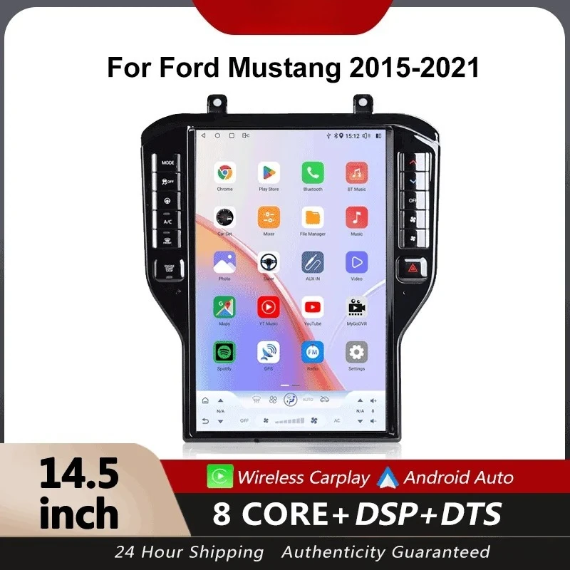 14.5” CarPlay Android Car Radio for Ford Mustang 2015-2021 Stereo Upgrade Touchscreen Supports Android Auto and GPS Navigation