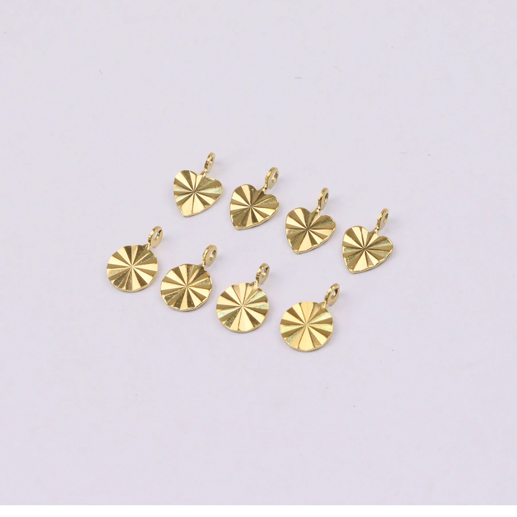 10/20pcs Stainless Steel Heart PVD Plate Fashion Jewelry Accessory Charms Dangling Women Girl DIY Handmade