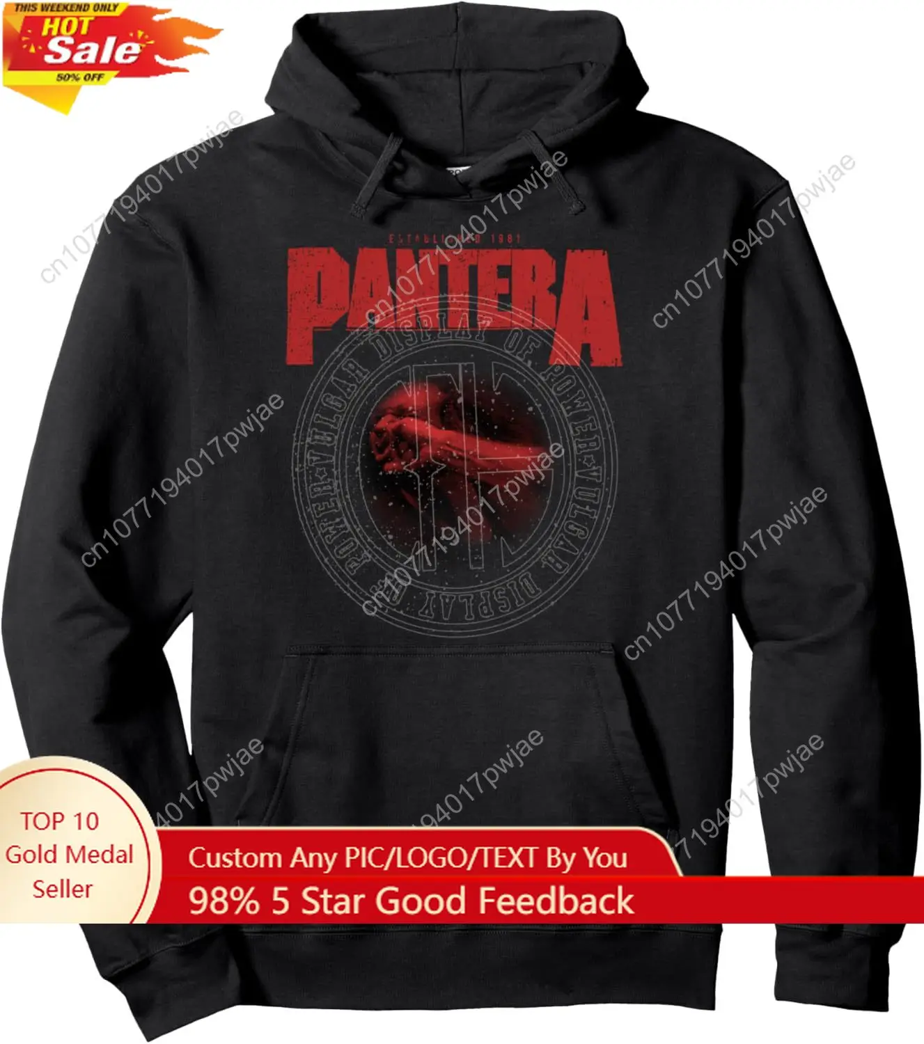 

Pantera Official Vulgar Display of Power Circle Pullover Hoodie