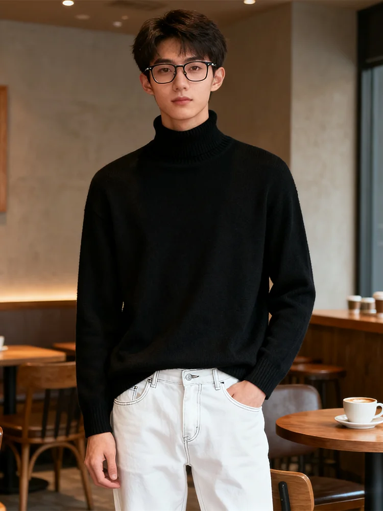 

Мужской свитер с высоким воротником Bla, осенне-зимний, премиум-класса, из вельвета, облегающий, для ношения под одеждой, утепленный, плотный