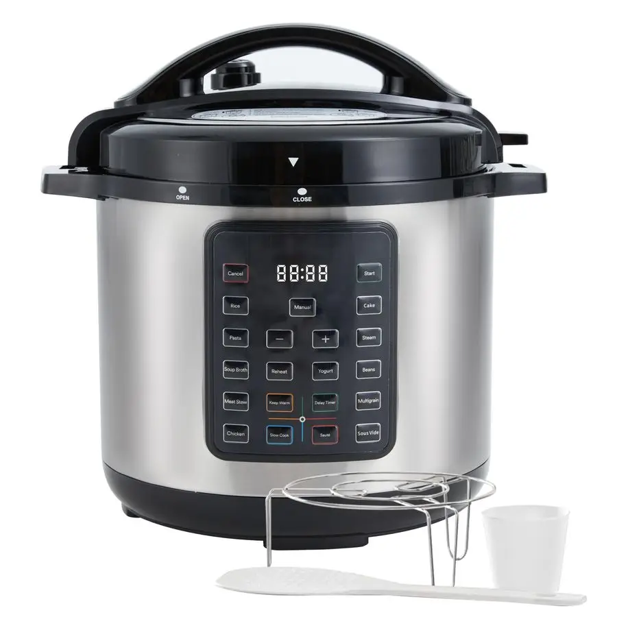 

Electric Pressure Cooker, NonStick 16in1 amp 8QT Stainless Steel Multi Cooker for Slow Cook, Meat Stew, Cake, Pasta, Multigrain,