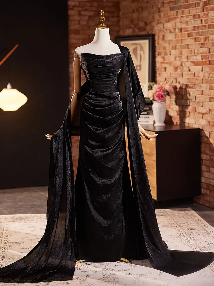 

Элегантное вечернее платье с открытыми плечами в стиле Хепберн, фасон «русалка», для женщин, высококлассное, роскошное, для свадеб и торжеств