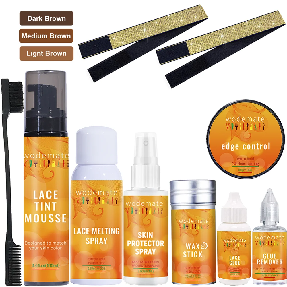 Kant Lijm Waterdichte Smelten Spray Voor Pruik Kant Tint Mousse Wax Stick Rand Control Skin Protector Lijm Remover Pruik Accessoires