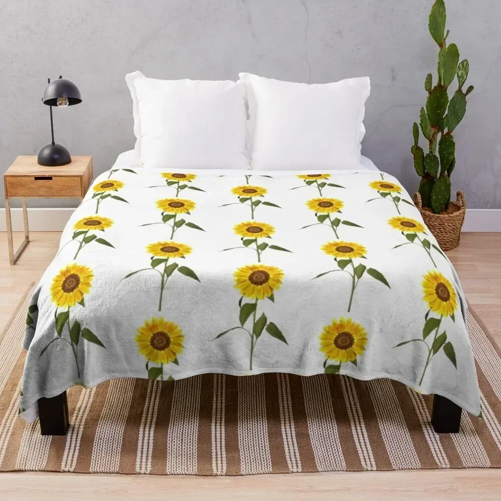 

Sunflower Drawing Throw Blanket Furry For Baby Soft Plaid Beach Blankets