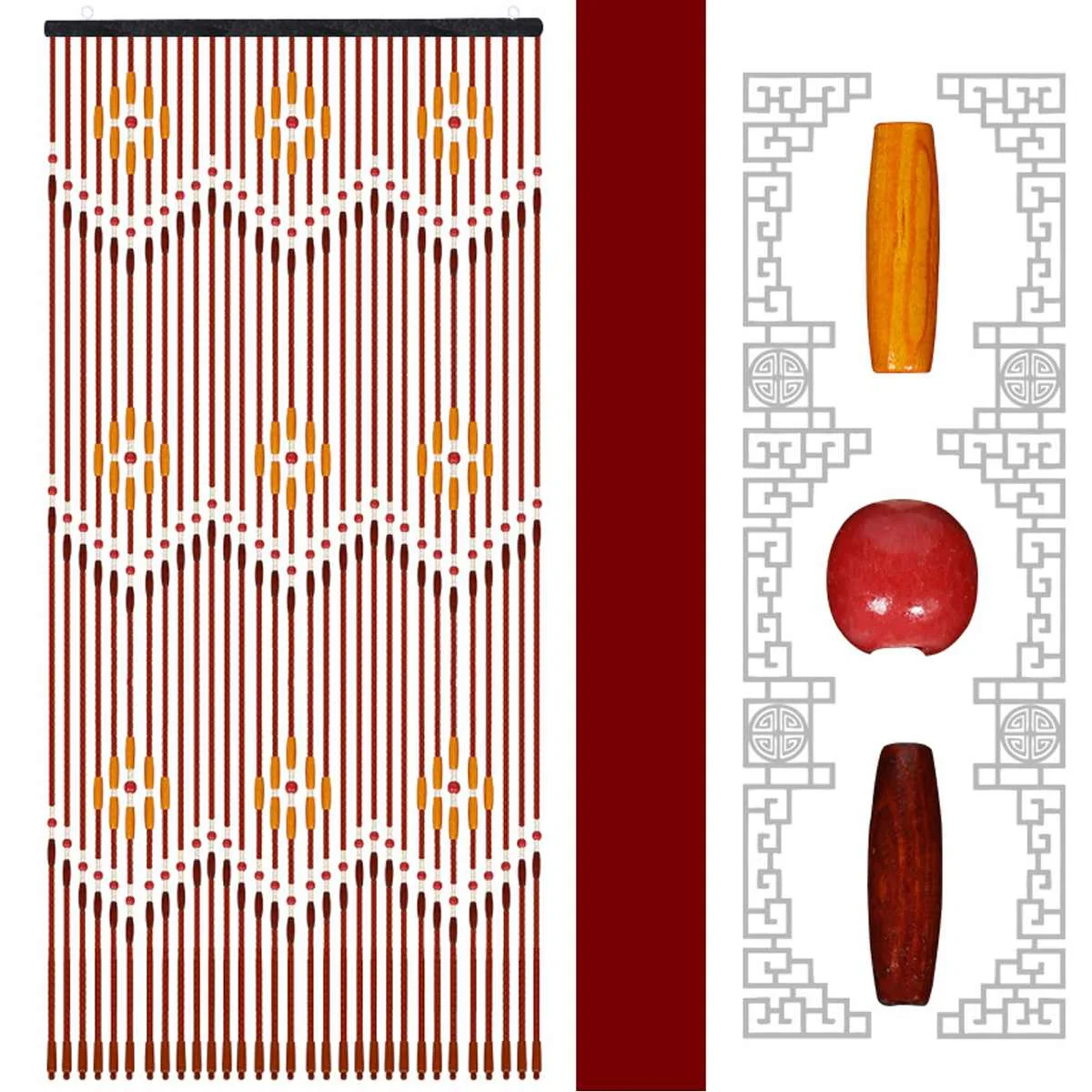 90x220cm Fortune corrugated plum blossom pattern bead curtain door