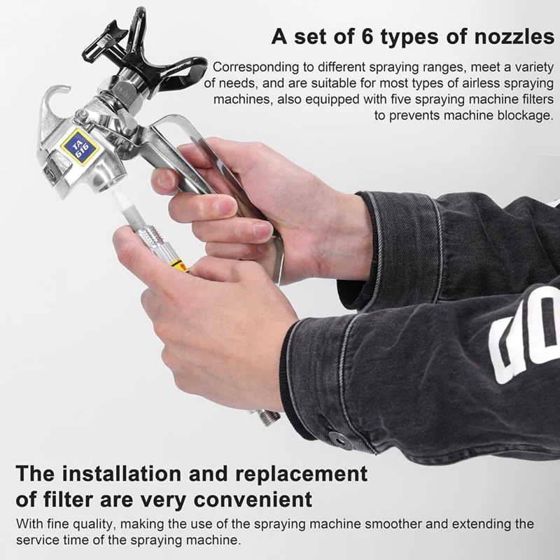 Spray Tips For Airless Sprayer Airless Sprayer Nozzle Kit Sprayer Accessories Metal+Plastic