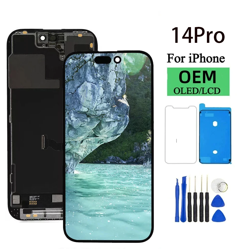 OLED Pantalla do iPhone'a 14 Pro Wyświetlacz LCD Dotykowy Digitizer Zespół z dotykiem 3D do iPhone'a 14 Pro Wymiana ekranu LCD