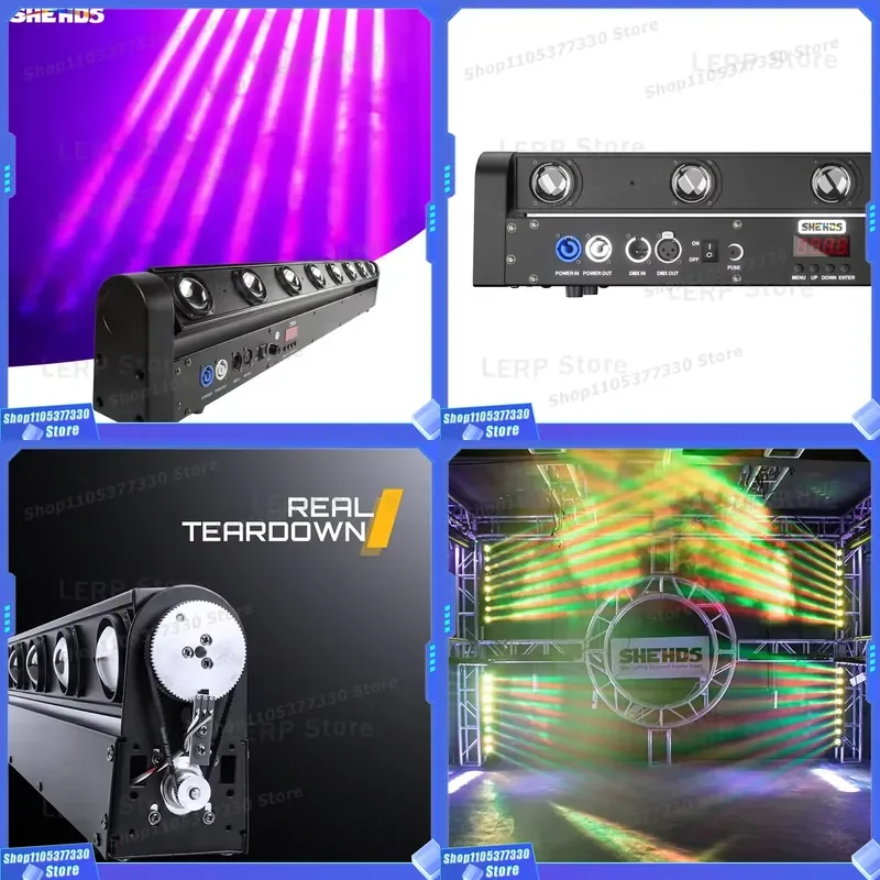 DMX512 8x12W RGBW LED Moving Head Light 4in1 Beam Effect for Stage DJ Disco KTV Nightclub Party Professional Lighting