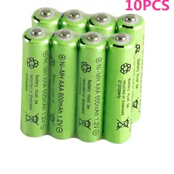 10PCS 1.2v 600mAh AAA remote control toy rechargeable NI-MH rechargeable battery