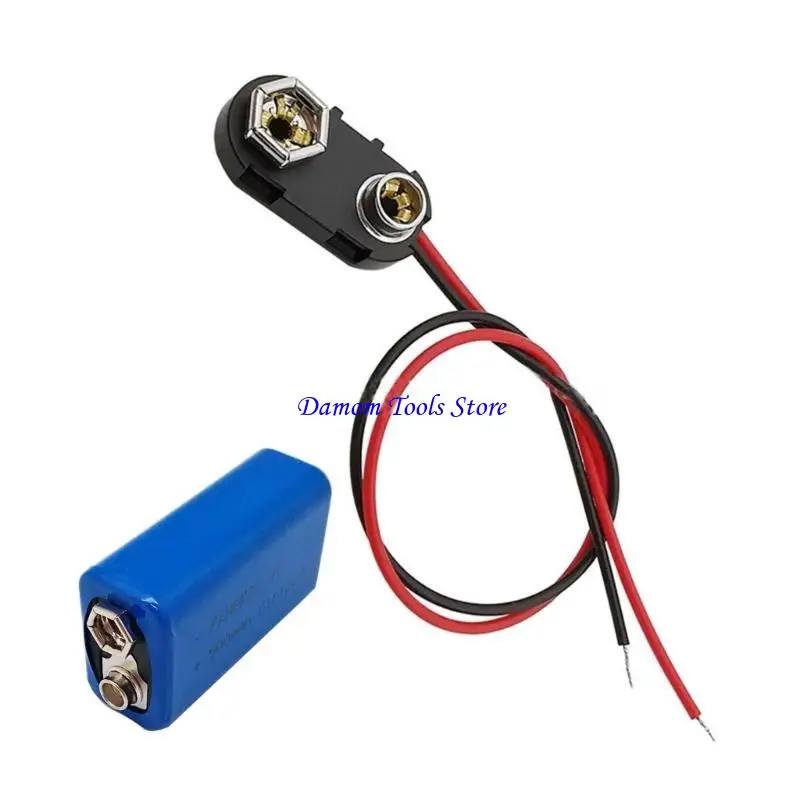 

57be 10pcs 9V Разъем батареи с 15 -см ведущей батареей разъемов батареи 9 -вольт для подключаемого кабеля светодиодная полоса
