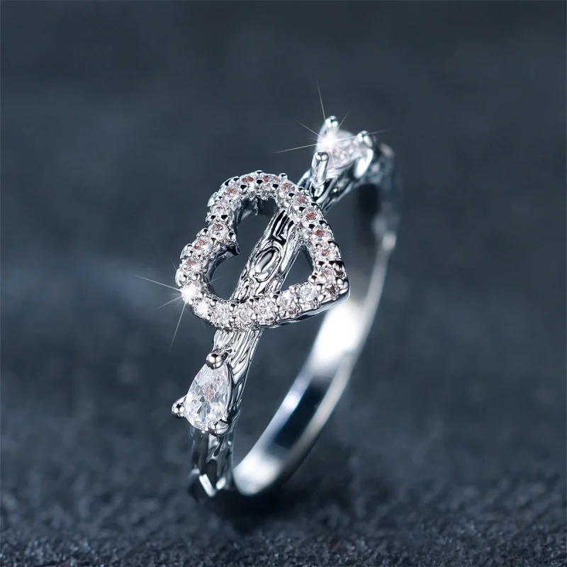 Love Edge Water Droplet Simple Niche Light Luxury Elegant Ring Elegant Fashion Temperament Personalized High-end Accessories