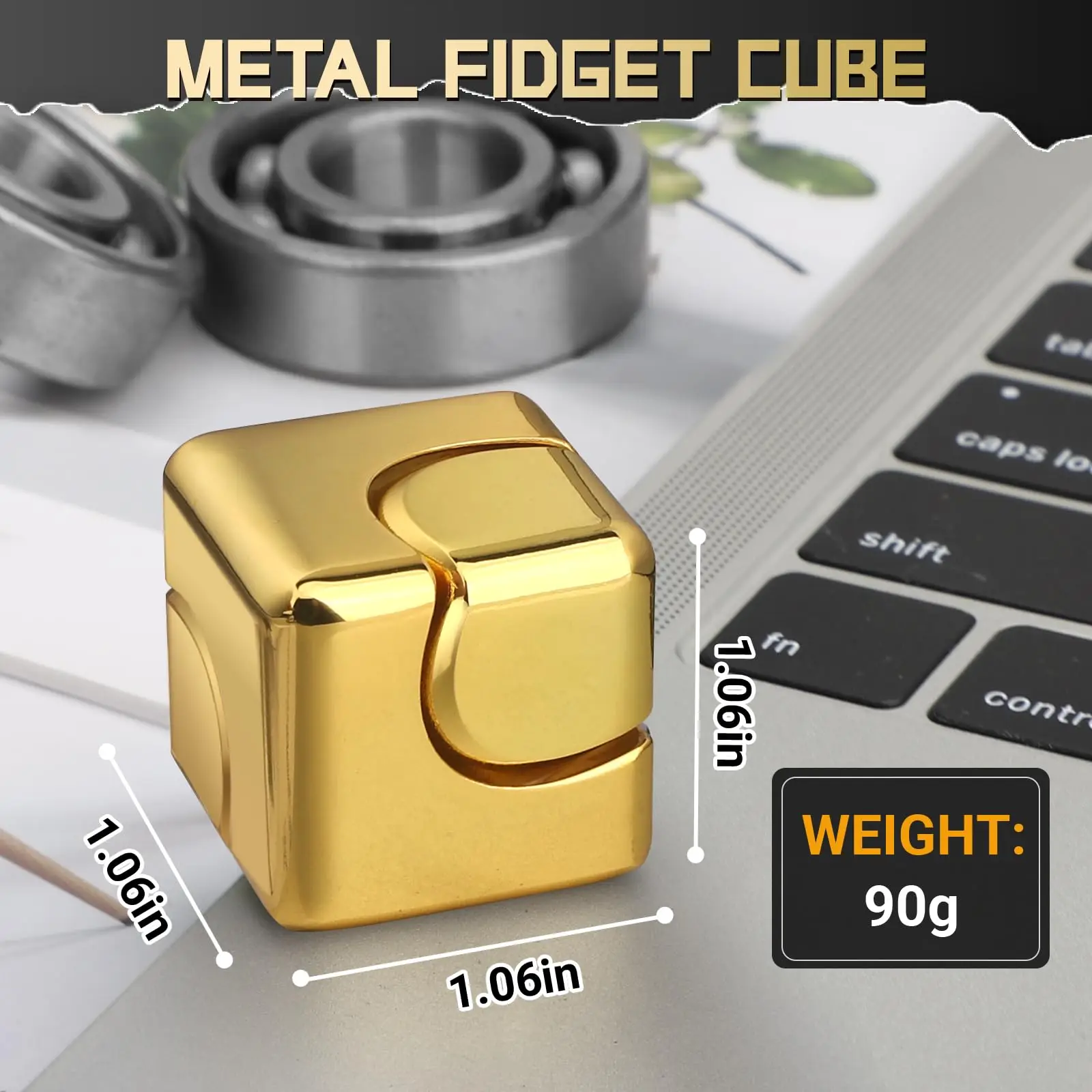 Metal Cube Rotating Fingertip Gyroscope Fidget Anti Stress Toys Adult Office Home Travel Portable Spinner Toys Christmas Gifts