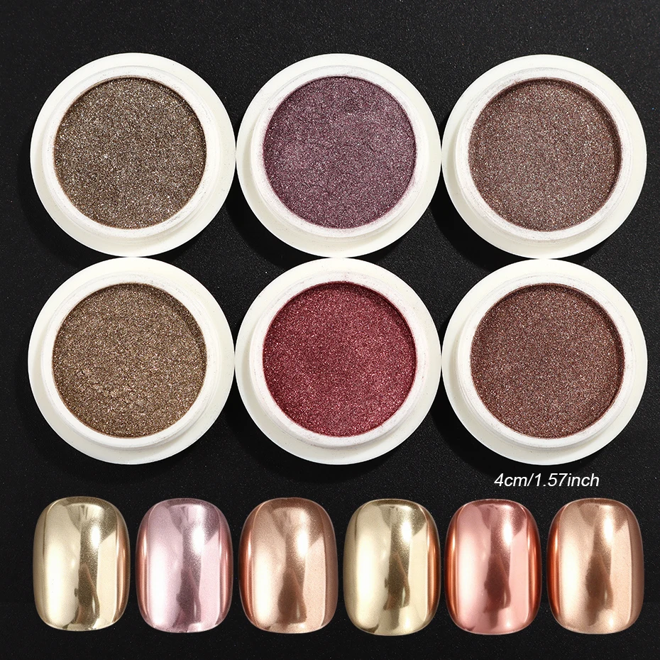 6 Colors Metallic Mirror Nail - Nail Glitter Chrome ulasan dan harga