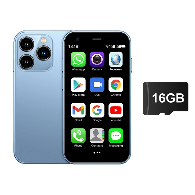 SERVO 15SE Kleine smartphone Dual SIM 3G WCDMA GPS WIFI Draagbaar 3,0-inch display Android 8.1-systeem TYPE-C Mini mobiele telefoon 2GB + 16GB