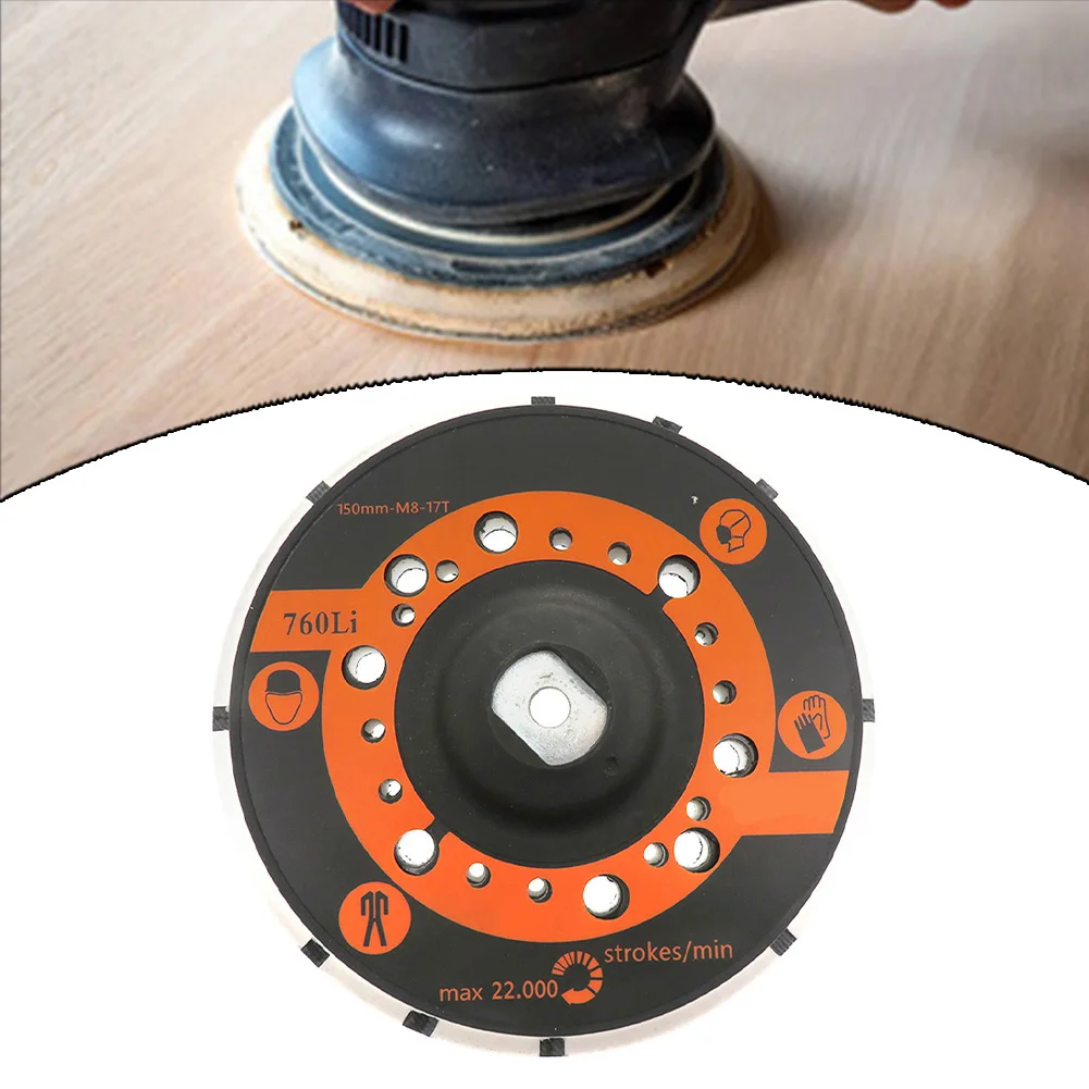 

1 шт., шлифовальная подушечка, 6-дюймовая опорная пластина, шлифовальная подушечка на липучке с 45 отверстиями для пневматической шлифовальной машины, запасные части для деревообрабатывающих инструментов