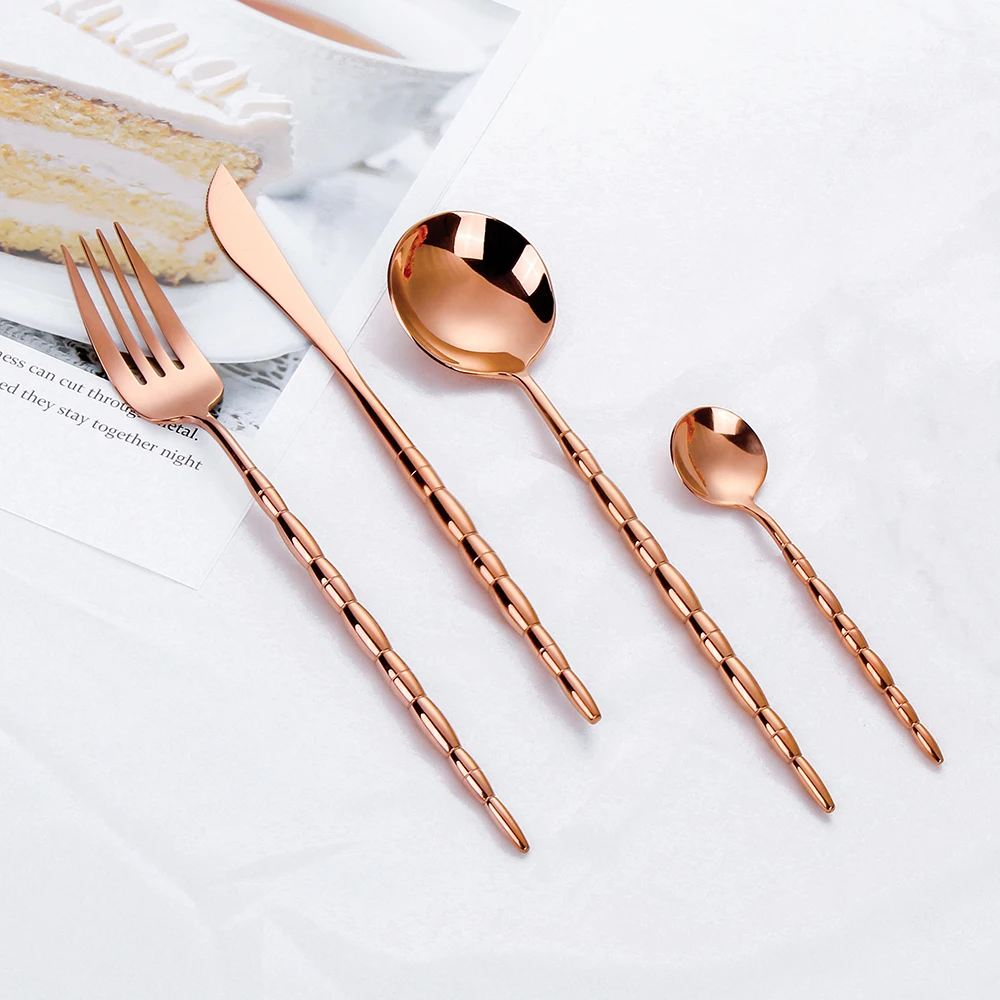 Stainless Steel Western Tableware Set Gold Cutlery Knife Fork Spoon Silver Dinnerware Mirror Kitchen Utensils 20 24 32Pcs