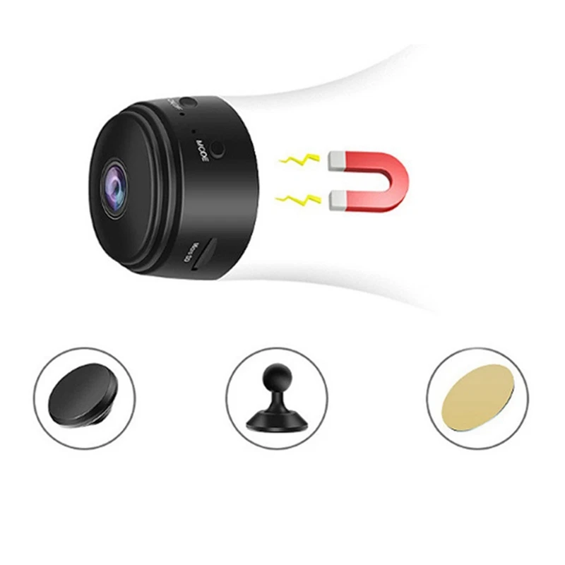 A9 กล้องแบบพกพาไร้สายกล้อง Wifi กล้อง Home HD กล้องรักษาความปลอดภัยกล้องกีฬากลางแจ้งเว็บแคมสีขาว